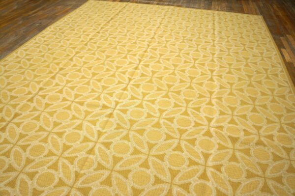 Contemporary handwoven wool needlepoint flat-weave rug with silk highlights, a brilliant contemporary composition with silk highlights - detail view 3