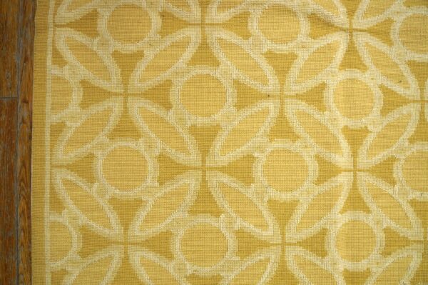 Contemporary handwoven wool needlepoint flat-weave rug with silk highlights, a brilliant contemporary composition with silk highlights - detail view 5