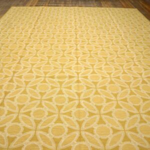 Contemporary Handwoven Wool Needlepoint Flat-Weave Rug with silk highlights, a brilliant contemporary composition with silk highlights - detail view 7