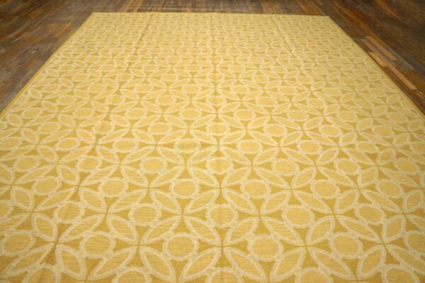 Contemporary handwoven wool needlepoint flat-weave rug with silk highlights, a brilliant contemporary composition with silk highlights - detail view 7