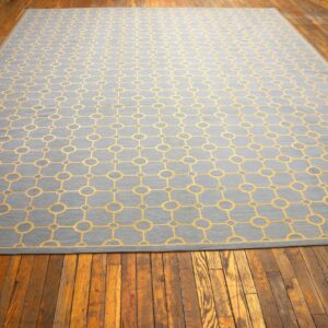 Contemporary Handwoven Wool Needlepoint Flat-Weave Rug with silk highlights, a charming contemporary composition with silk highlights - detail view 1