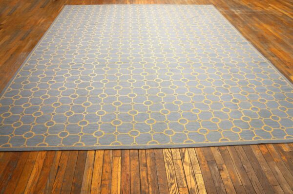 Contemporary handwoven wool needlepoint flat-weave rug with silk highlights, a charming contemporary composition with silk highlights - detail view 1