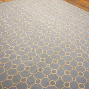Contemporary Handwoven Wool Needlepoint Flat-Weave Rug with silk highlights, a charming contemporary composition with silk highlights - detail view 5
