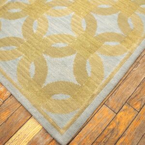 Contemporary Handwoven Wool Needlepoint Flat-Weave Rug with silk highlights, a decorative contemporary composition with silk highlights - detail view 9