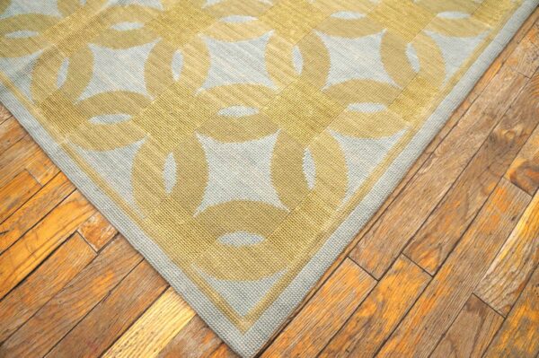 Contemporary handwoven wool needlepoint flat-weave rug with silk highlights, a decorative contemporary composition with silk highlights 10 Contemporary handwoven wool needlepoint flat-weave rug with silk highlights, a decorative contemporary composition with silk highlights - detail view 9