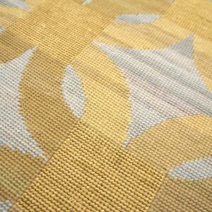 Contemporary Handwoven Wool Needlepoint Flat-Weave Rug with silk highlights, a decorative contemporary composition with silk highlights - detail view 5