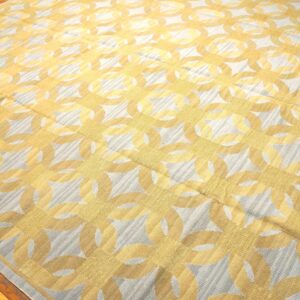 Contemporary Handwoven Wool Needlepoint Flat-Weave Rug with silk highlights, a decorative contemporary composition with silk highlights - detail view 6