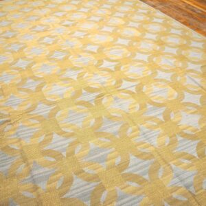 Contemporary Handwoven Wool Needlepoint Flat-Weave Rug with silk highlights, a decorative contemporary composition with silk highlights - detail view 7