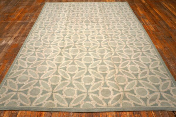 Contemporary handwoven wool needlepoint flat-weave rug with silk highlights, an excellent decorative composition with silk highlights 2 Contemporary handwoven wool needlepoint flat-weave rug with silk highlights, an excellent decorative composition with silk highlights - detail view 1