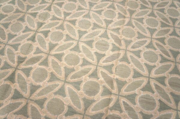 Contemporary handwoven wool needlepoint flat-weave rug with silk highlights, an excellent decorative composition with silk highlights 5 Contemporary handwoven wool needlepoint flat-weave rug with silk highlights, an excellent decorative composition with silk highlights - detail view 4