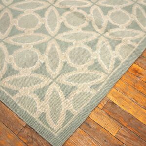Contemporary Handwoven Wool Needlepoint Flat-Weave Rug with silk highlights, an excellent decorative composition with silk highlights - detail view 8