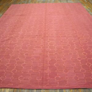 Contemporary Handwoven Wool Needlepoint Flat-Weave Rug with silk highlights, an exuberant contemporary composition with silk highlights - detail view 1