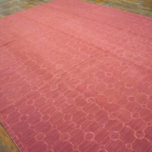 Contemporary Handwoven Wool Needlepoint Flat-Weave Rug with silk highlights, an exuberant contemporary composition with silk highlights - detail view 3