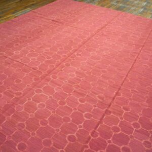 Contemporary Handwoven Wool Needlepoint Flat-Weave Rug with silk highlights, an exuberant contemporary composition with silk highlights - detail view 4
