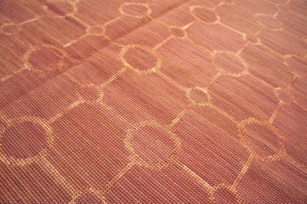 Contemporary handwoven wool needlepoint flat-weave rug with silk highlights, an exuberant contemporary composition with silk highlights - detail view 6