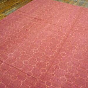 Contemporary Handwoven Wool Needlepoint Flat-Weave Rug with silk highlights, an exuberant contemporary composition with silk highlights - detail view 7