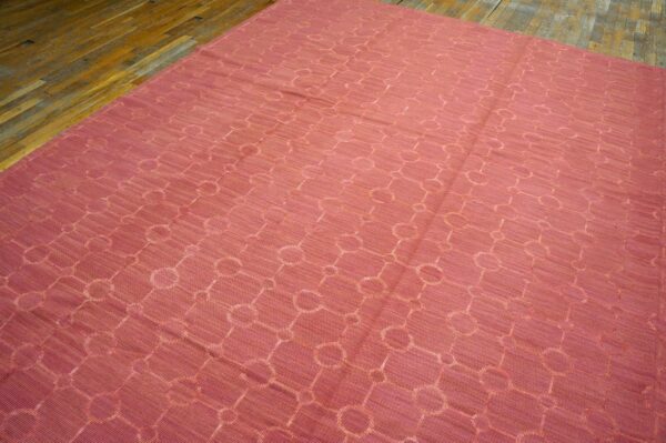 Contemporary handwoven wool needlepoint flat-weave rug with silk highlights, an exuberant contemporary composition with silk highlights - detail view 7