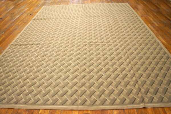 Contemporary handwoven wool needlepoint flat-weave rug with silk highlights, a radiant contemporary composition with silk highlights - detail view 1