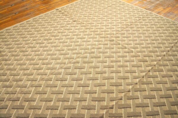 Contemporary handwoven wool needlepoint flat-weave rug with silk highlights, a radiant contemporary composition with silk highlights - detail view 5