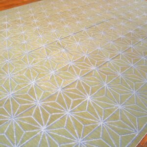 Contemporary Handwoven Wool Needlepoint Flat-Weave Rug with silk highlights, a refined decorative composition with silk highlights - detail view 3
