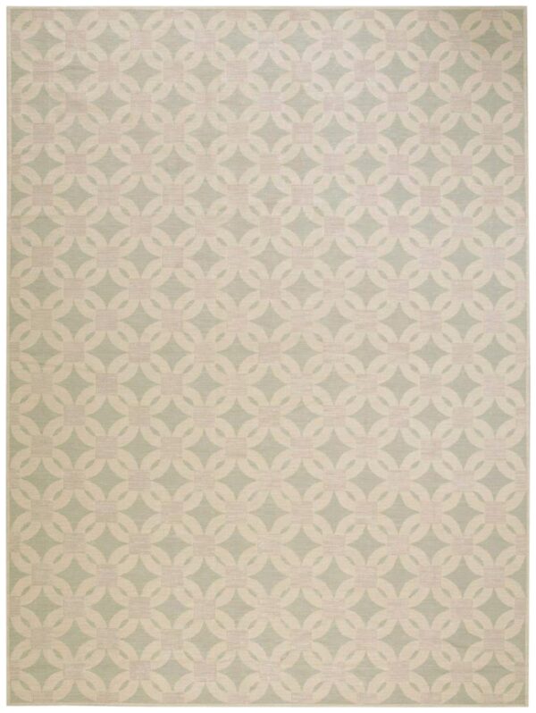 Contemporary handwoven wool needlepoint flat-weave rug with silk highlights, a refined composition with silk highlights