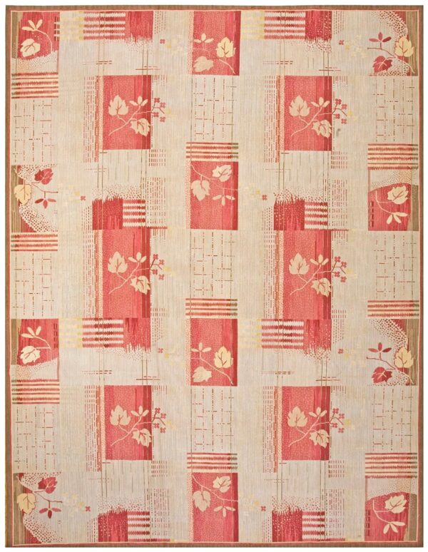Contemporary handwoven wool needlepoint flat-weave rug with silk highlights, a splendid contemporary composition with silk highlights