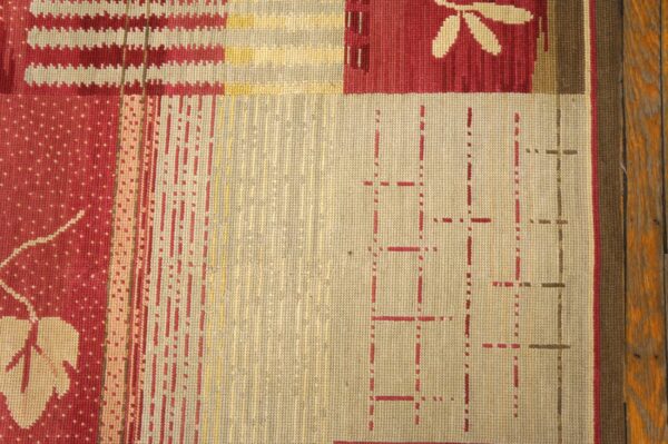 Contemporary handwoven wool needlepoint flat-weave rug with silk highlights, a splendid contemporary composition with silk highlights - detail view 5