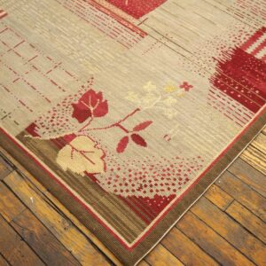 Contemporary Handwoven Wool Needlepoint Flat-Weave Rug with silk highlights, a splendid contemporary composition with silk highlights - detail view 6