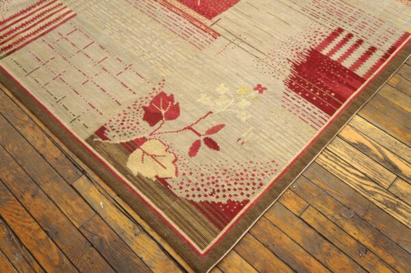 Contemporary handwoven wool needlepoint flat-weave rug with silk highlights, a splendid contemporary composition with silk highlights - detail view 6