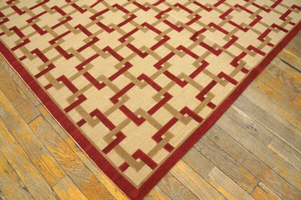 Contemporary handwoven wool needlepoint flat-weave rug with silk highlights, a splendid decorative composition with silk highlights - detail view 6