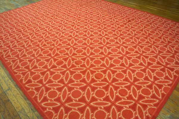 Contemporary handwoven wool needlepoint flat-weave rug with silk highlights, a striking contemporary composition with silk highlights - detail view 2