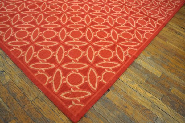 Contemporary handwoven wool needlepoint flat-weave rug with silk highlights, a striking contemporary composition with silk highlights - detail view 7