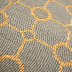 Contemporary Handwoven Wool Needlepoint Flat-Weave Rug with silk highlights, a wonderful contemporary composition with silk highlights - detail view 4