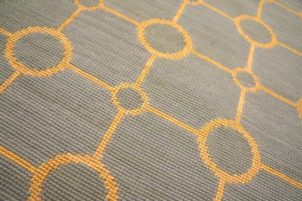 Contemporary handwoven wool needlepoint flat-weave rug with silk highlights, a wonderful contemporary composition with silk highlights 5 Contemporary handwoven wool needlepoint flat-weave rug with silk highlights, a wonderful contemporary composition with silk highlights - detail view 4
