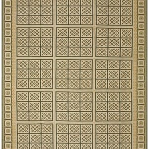 Contemporary Handwoven Wool Needlepoint Rug — Beige & Black Geometric