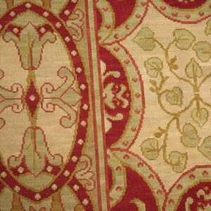 Contemporary Handwoven Wool Needlepoint Rug â€” Beige Ground - detail view 5