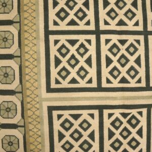 Contemporary Handwoven Wool Needlepoint Rug â€” Beige Ground, Diamond Pattern - detail view 7
