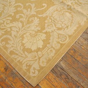 Contemporary Handwoven Wool Needlepoint Rug â€” Beige-Ivory Color - detail view 11
