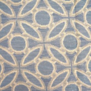Contemporary Handwoven Wool Needlepoint Rug, Blue And White - detail view 4