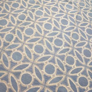 Contemporary Handwoven Wool Needlepoint Rug, Blue And White - detail view 6
