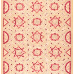 Contemporary Handwoven Wool Needlepoint Rug â€” Delicate Geometric Pattern