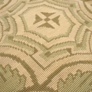 Contemporary Handwoven Wool Needlepoint Rug — Four-Star Motif - detail view 6