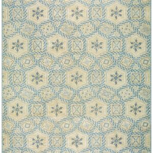 Contemporary Handwoven Wool Needlepoint Rug â€” Geometric Pattern