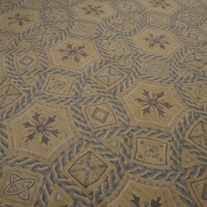 Contemporary Handwoven Wool Needlepoint Rug â€” Geometric Pattern - detail view 5