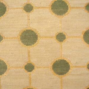 Contemporary Handwoven Wool Needlepoint Rug, Green with silk highlights - detail view 7