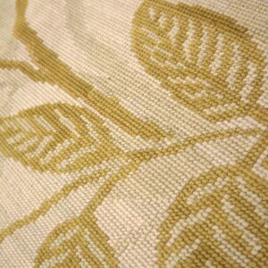 Contemporary Handwoven Wool Needlepoint Rug â€” Ivory Ground, Floral Composition - detail view 4
