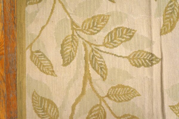 Contemporary handwoven wool needlepoint rug â€” ivory ground, glamorous branches - detail view 6