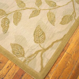 Contemporary Handwoven Wool Needlepoint Rug â€” Ivory Ground, Glamorous Branches - detail view 7