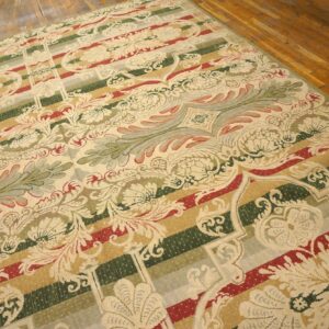Contemporary Handwoven Wool Needlepoint Rug â€” Multicolor Ground, Decorative Composition - detail view 3