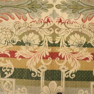 Contemporary Handwoven Wool Needlepoint Rug â€” Multicolor Ground, Decorative Composition - detail view 4